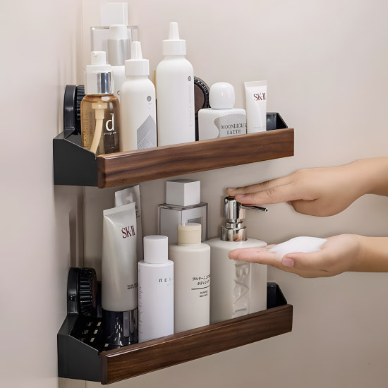 Metal & Wooden Corner Shelf